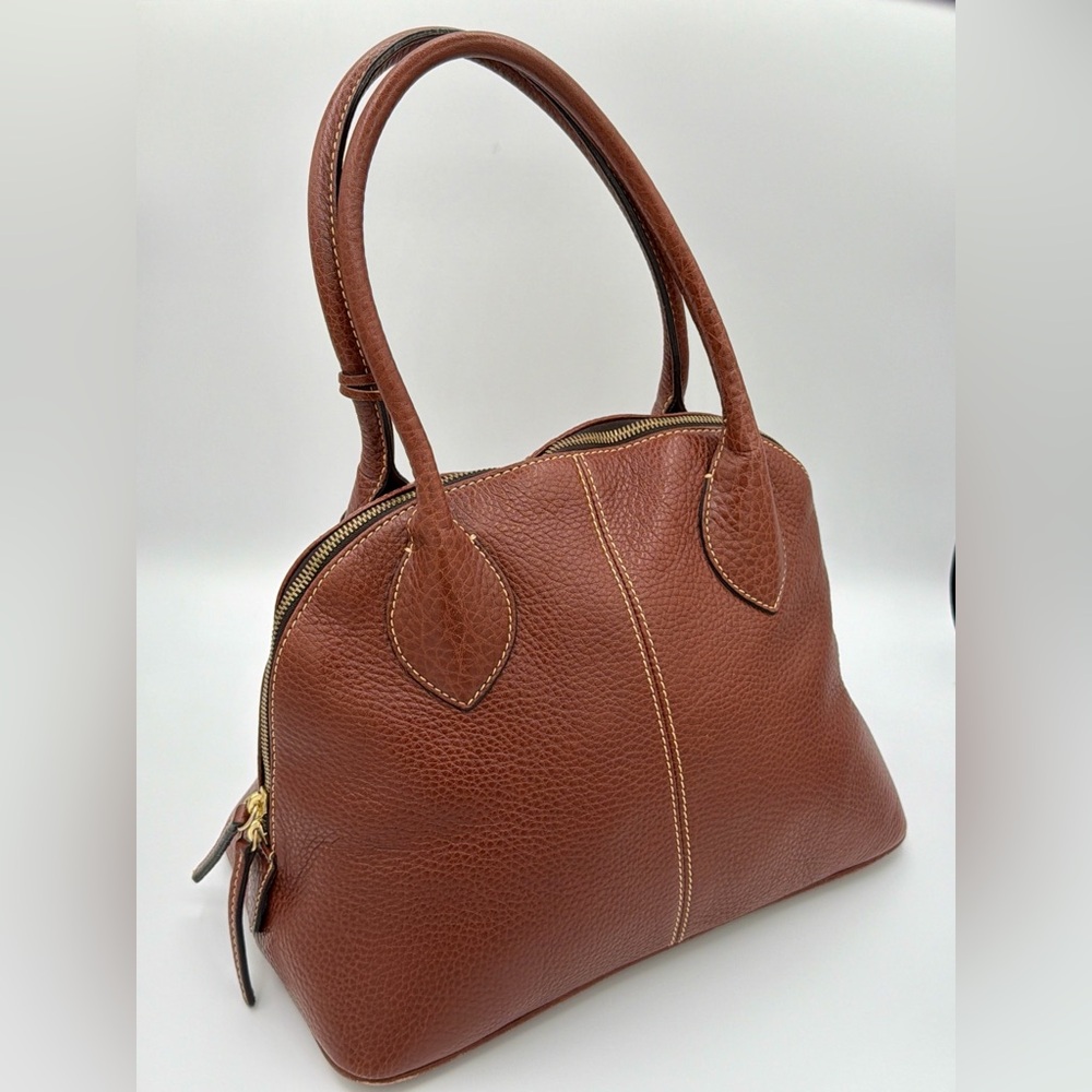 Dooney & Bourke Brown Pebble Leather Shoulder Bag - Picture 4 of 9